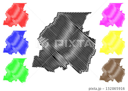 Walgett Shire (Commonwealth of Australia, New South Wales, NSW) map vector illustration, scribble sketch Walgett map 132865916