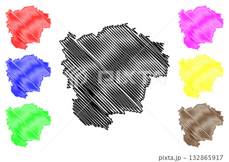 Walcha Shire (Commonwealth of Australia, New South Wales, NSW) map vector illustration, scribble sketch Walcha map 132865917