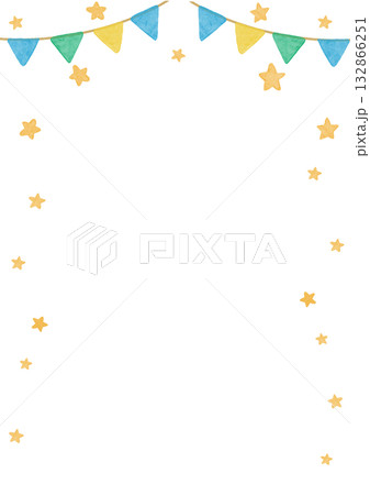 ガーランド フレーム 星 青 縦 ガーランド フレーム 星 青 縦 132866251