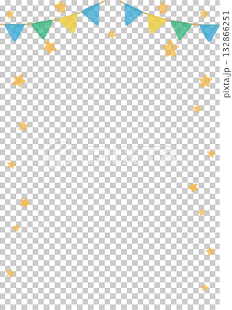 ガーランド フレーム 星 青 縦 ガーランド フレーム 星 青 縦 132866251
