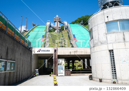 白馬村のスキージャンプ台/長野県 白馬村のスキージャンプ台/長野県 132866409