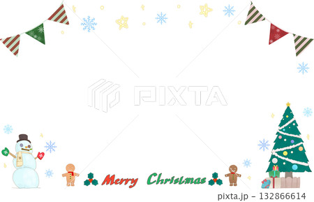 可愛いクリスマスフレーム3 132866614