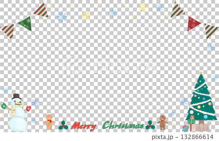 可愛いクリスマスフレーム3 132866614
