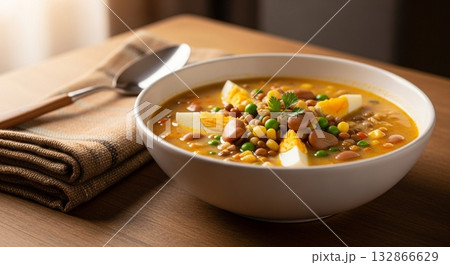 エクアドルの伝統料理ファネスカとスプーン エクアドルの伝統料理ファネスカとスプーン 132866629