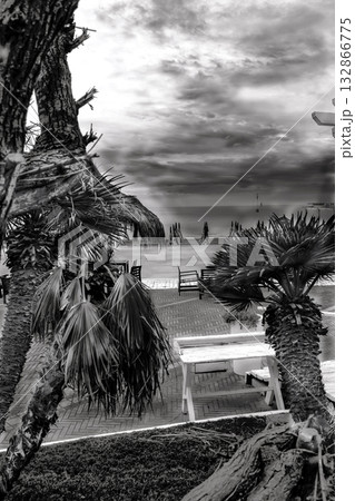 typical view of marine beaches during the winter 132866775