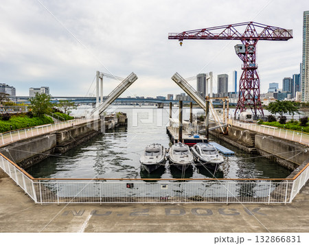 東京・豊洲にある跳ね橋【アーバンゲートブリッジ】 132866831