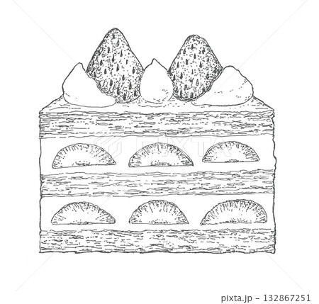 ミルフィーユの手描きイラスト 132867251