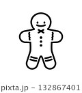 ジンジャークッキーのシンプルなイラスト 132867401