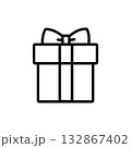プレゼントボックスのシンプルなイラスト 132867402