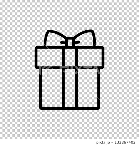 プレゼントボックスのシンプルなイラスト 132867402