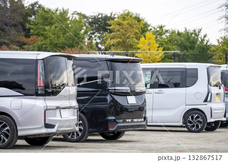 駐車場 パーキング 観光地 秋 紅葉 イチョウ イメージ 132867517