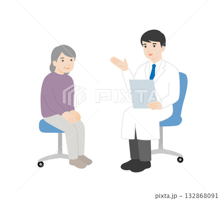 診察をする男性医師 132868091