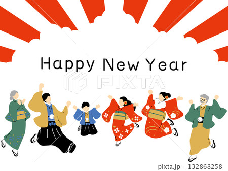 お正月にシャンプする家族 お正月にシャンプする家族 132868258