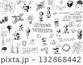 hand drawn architectural sketches of artificial intelligence topics and robots and network strucures and ai in finance and money   132868442