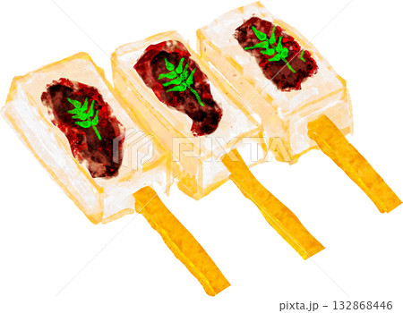 豆腐のみそ田楽のイラスト 132868446