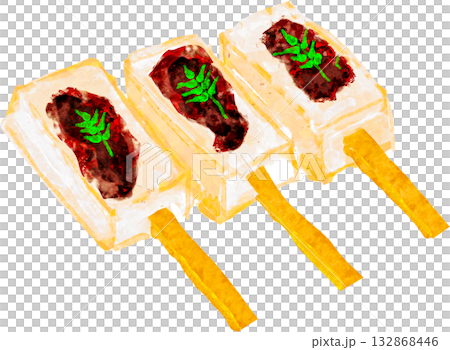 豆腐のみそ田楽のイラスト 132868446
