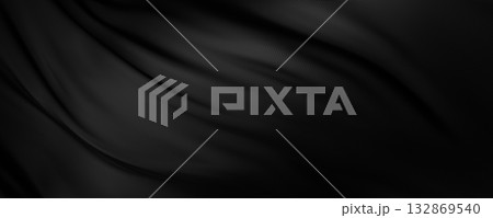 Abstract black fabric background with copy space 3D Render Black friday banner 132869540