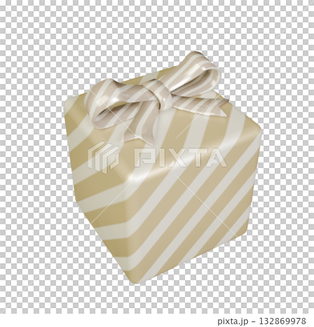 Striped ribbon gift beige transparent Striped ribbon gift beige transparent 132869978