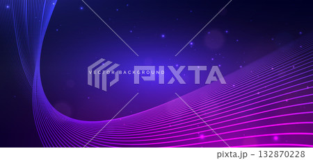 Abstract wave lines technology digital network and dot blur background. Abstract wave lines technology digital network and dot blur background. 132870228