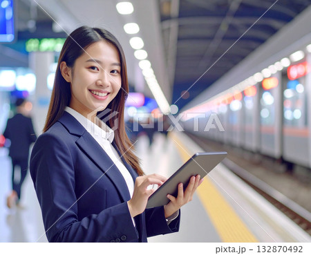 タブレットを操作する若い女性 132870492