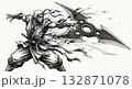 巨大な手裏剣を投げる忍者 132871078