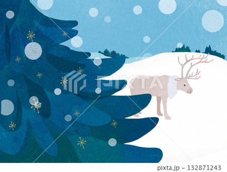雪とトナカイ 雪とトナカイ 132871243