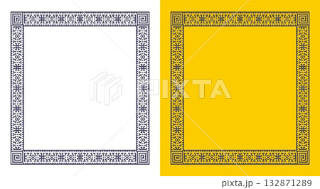Geometric ornament in the shape of a square. Geometric ornament in the shape of a square. 132871289