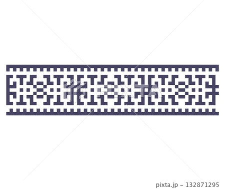 Geometric ornament on a white background. Stripe with a pattern. Geometric ornament on a white background. Stripe with a pattern. 132871295