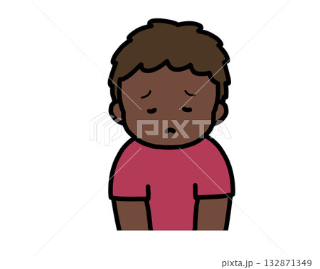 悲しい　黒人の男の子 132871349