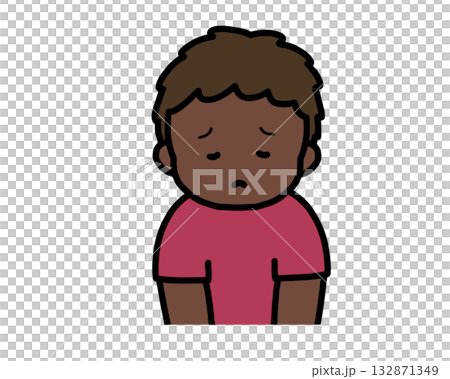 悲しい　黒人の男の子 132871349