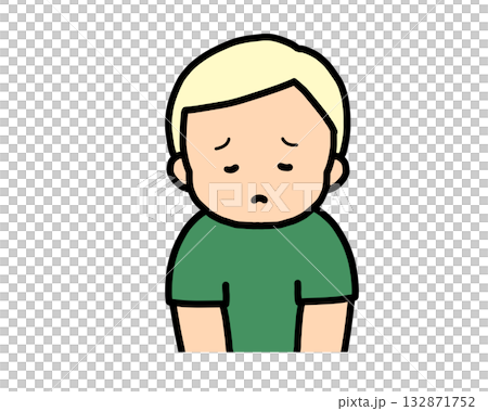 Sad blonde boy 132871752