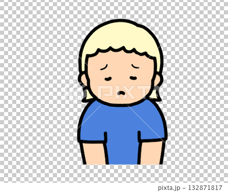 Sad blonde girl 132871817