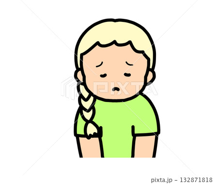 悲しい 金髪の女の子 悲しい 金髪の女の子 132871818