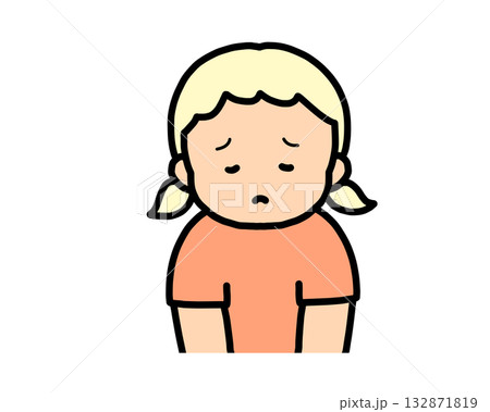 悲しい　金髪の女の子 132871819