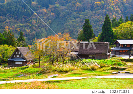 秋　五箇山　相倉合掌集落 132871821