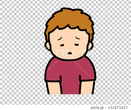 Sad brown-haired boy Sad brown-haired boy 132871837