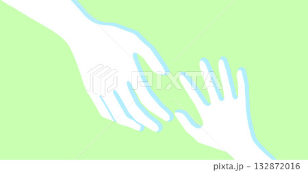 親子、または大人と子供、手をつなごうとするイラスト 132872016