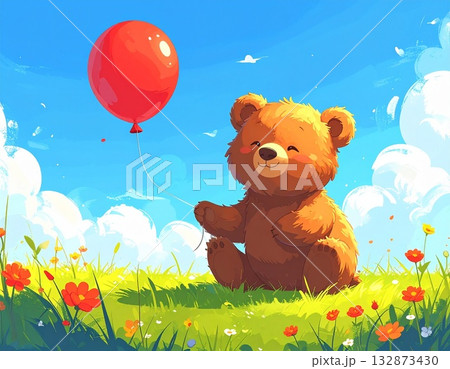 クマ　風船 132873430