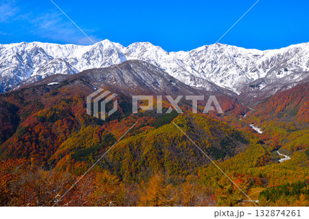 秋 白馬連峰 白馬三山 秋 白馬連峰 白馬三山 132874261