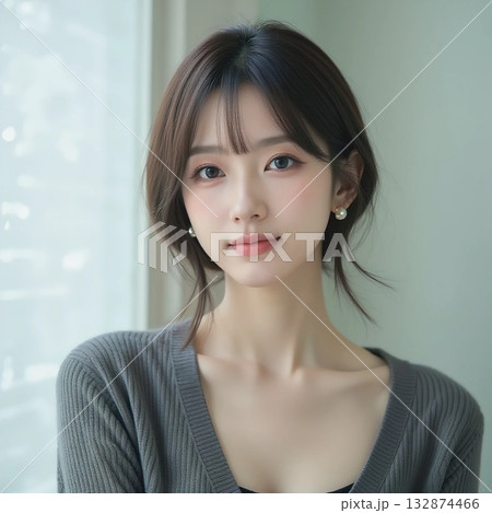 振り向く女性 振り向く女性 132874466