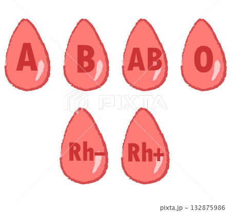 血液型・液体しずくのイメージイラスト 132875986