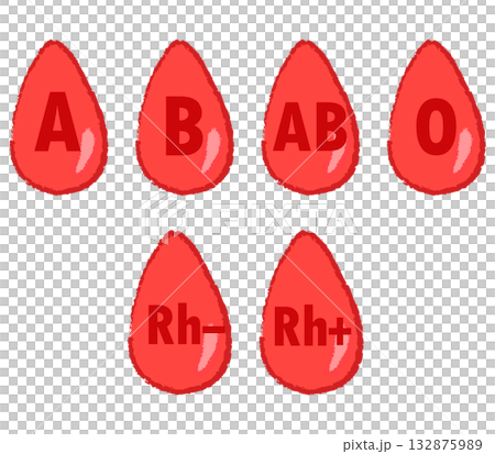 Blood type and liquid drop illustration 132875989