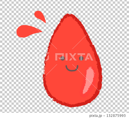Beautiful red drop character - Blood, food, health 132875993