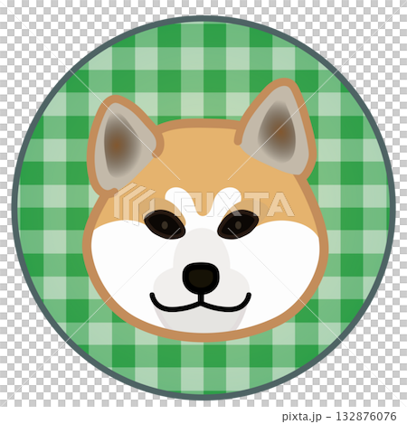 秋田犬臉部,圓形裝飾背景 秋田犬臉部,圓形裝飾背景 132876076