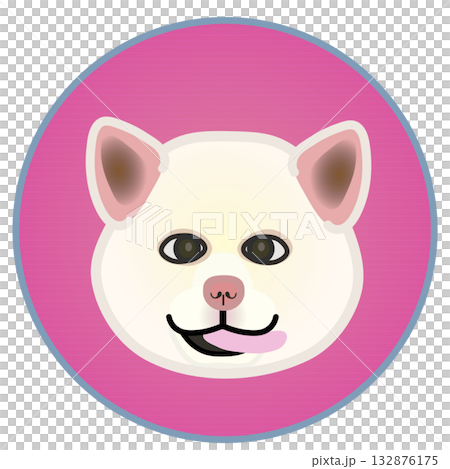 Akita dog face with circular ornament background Akita dog face with circular ornament background 132876175