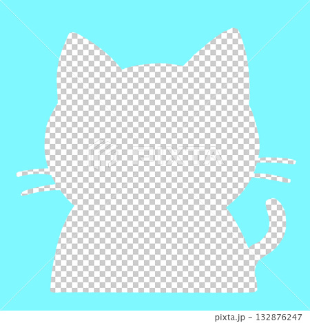 Cat silhouette light blue - Can also be used with a frame 132876247