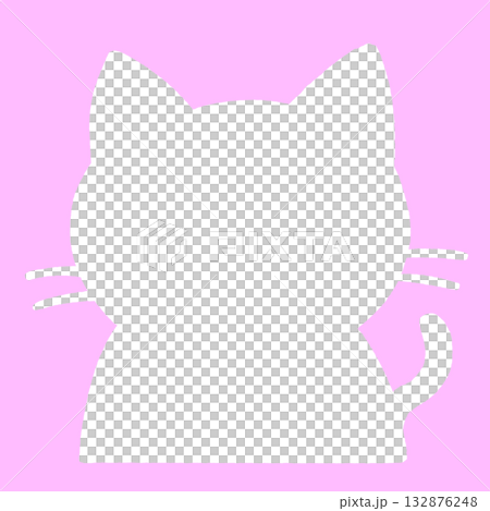 Pink cat silhouette - can also be used with a frame Pink cat silhouette - can also be used with a frame 132876248