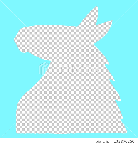 馬型シルエット水色＿フレーム使用も可能 132876250