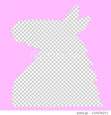 馬型シルエットピンク_フレーム使用も可能 馬型シルエットピンク_フレーム使用も可能 132876251