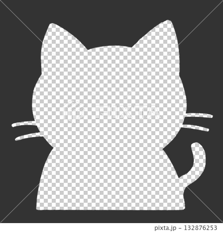 猫型シルエット黒＿フレーム使用も可能 132876253